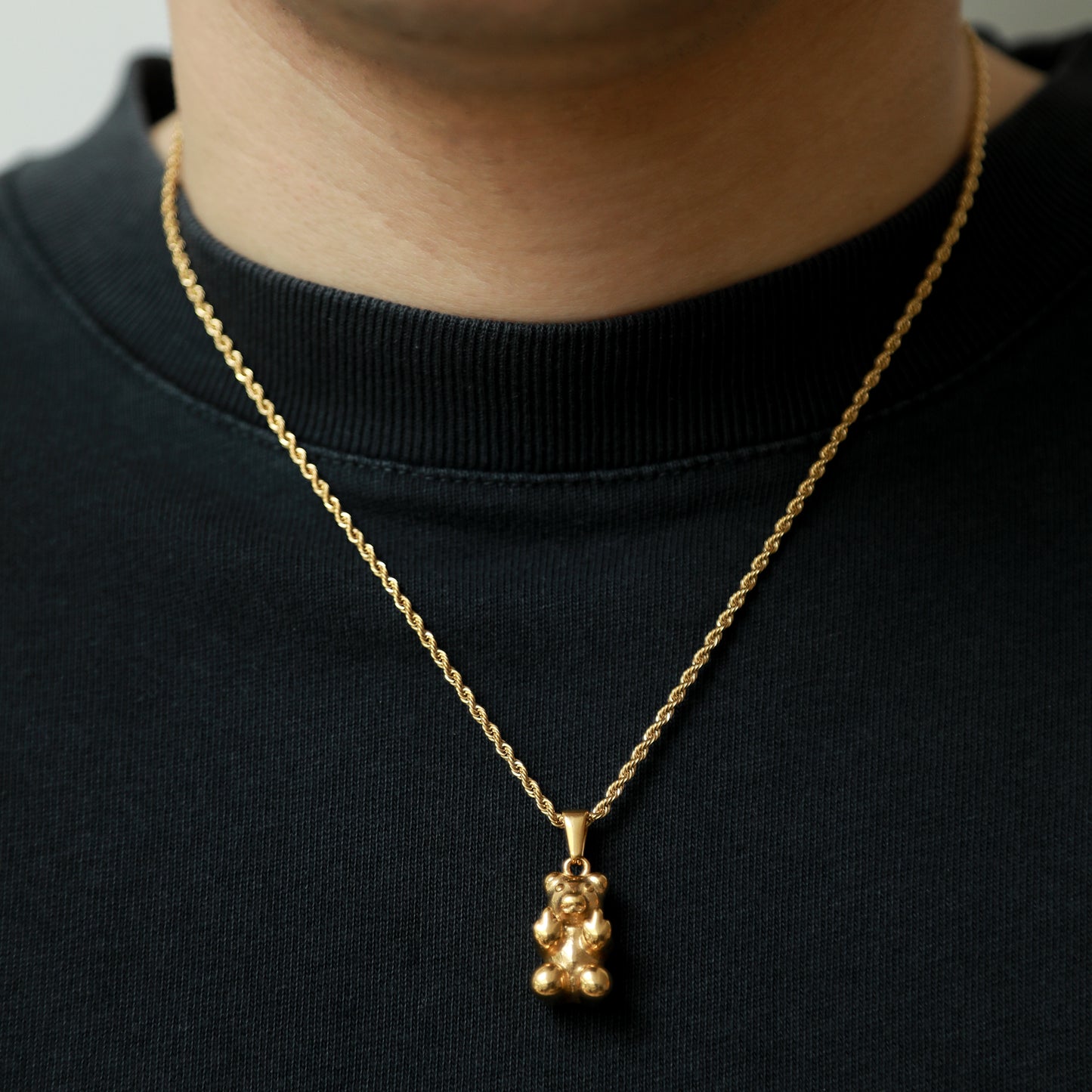 Rude Bear Pendant - Gold