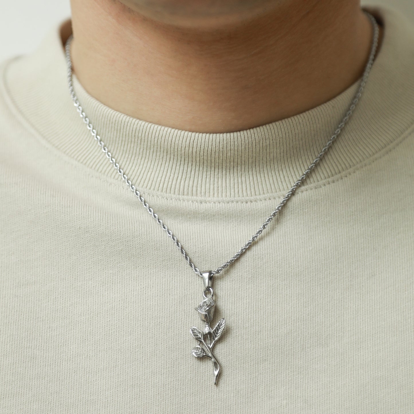 Rose Pendant - Silver