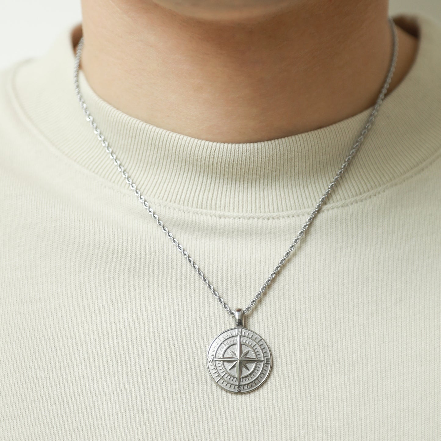 Compass Pendant - Silver