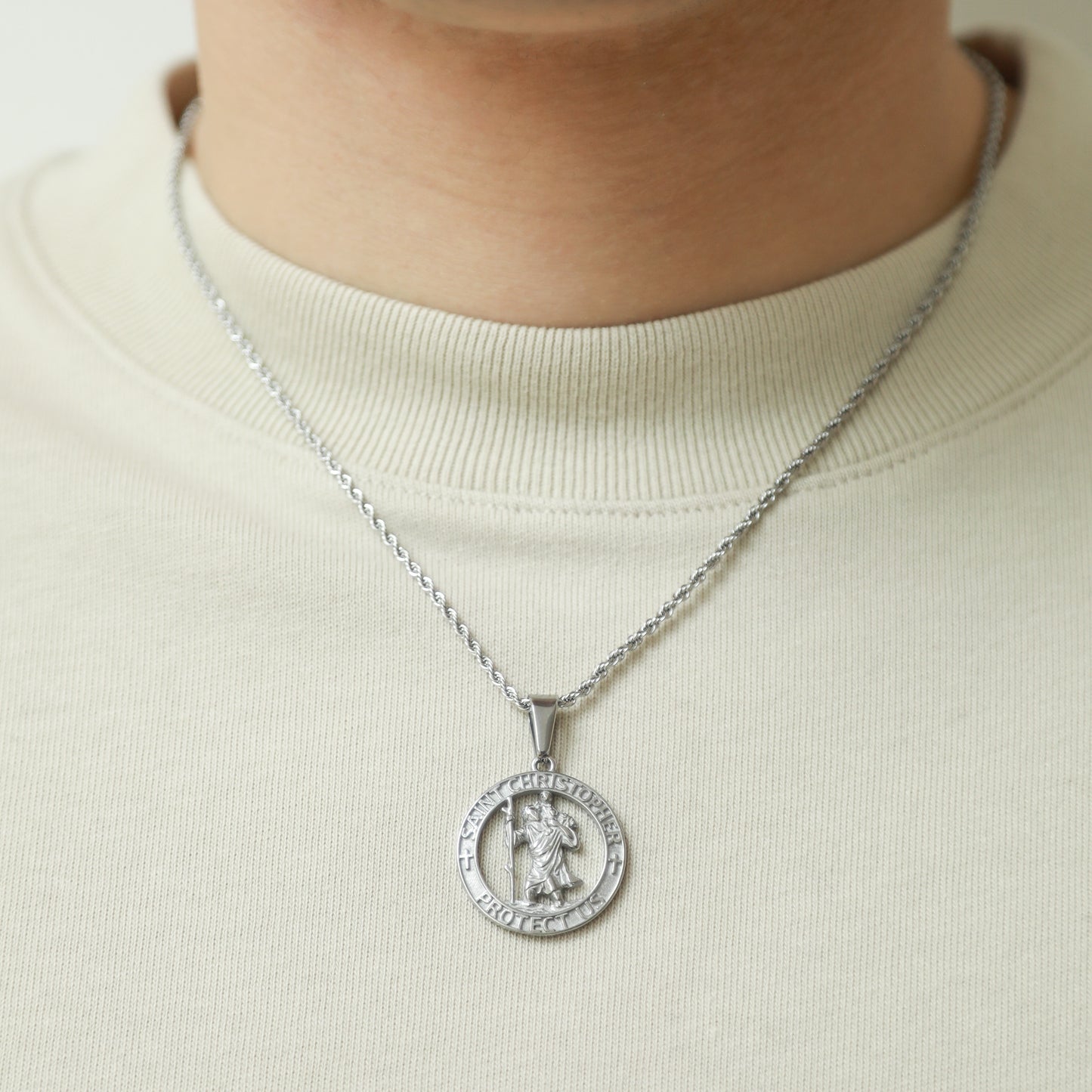 St Christopher Outline - Silver