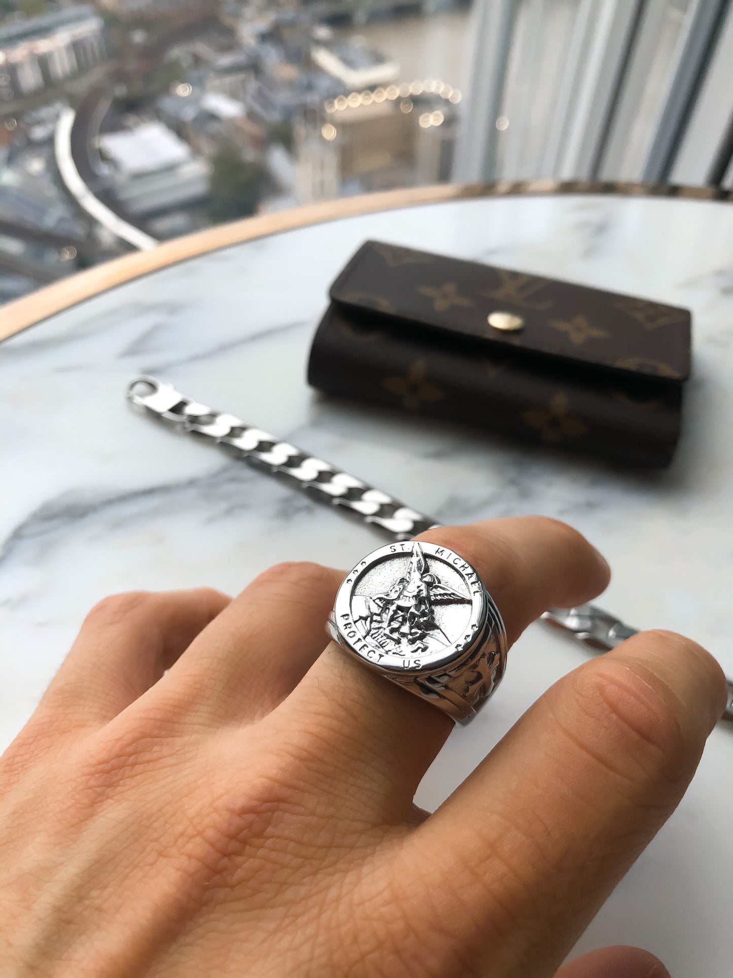 St Michael Signet - Silver