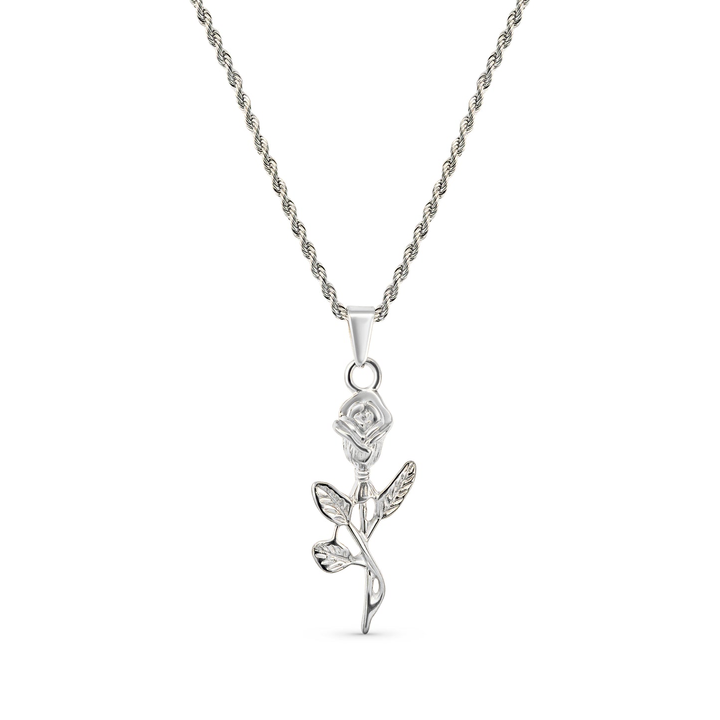 Rose Pendant - Silver