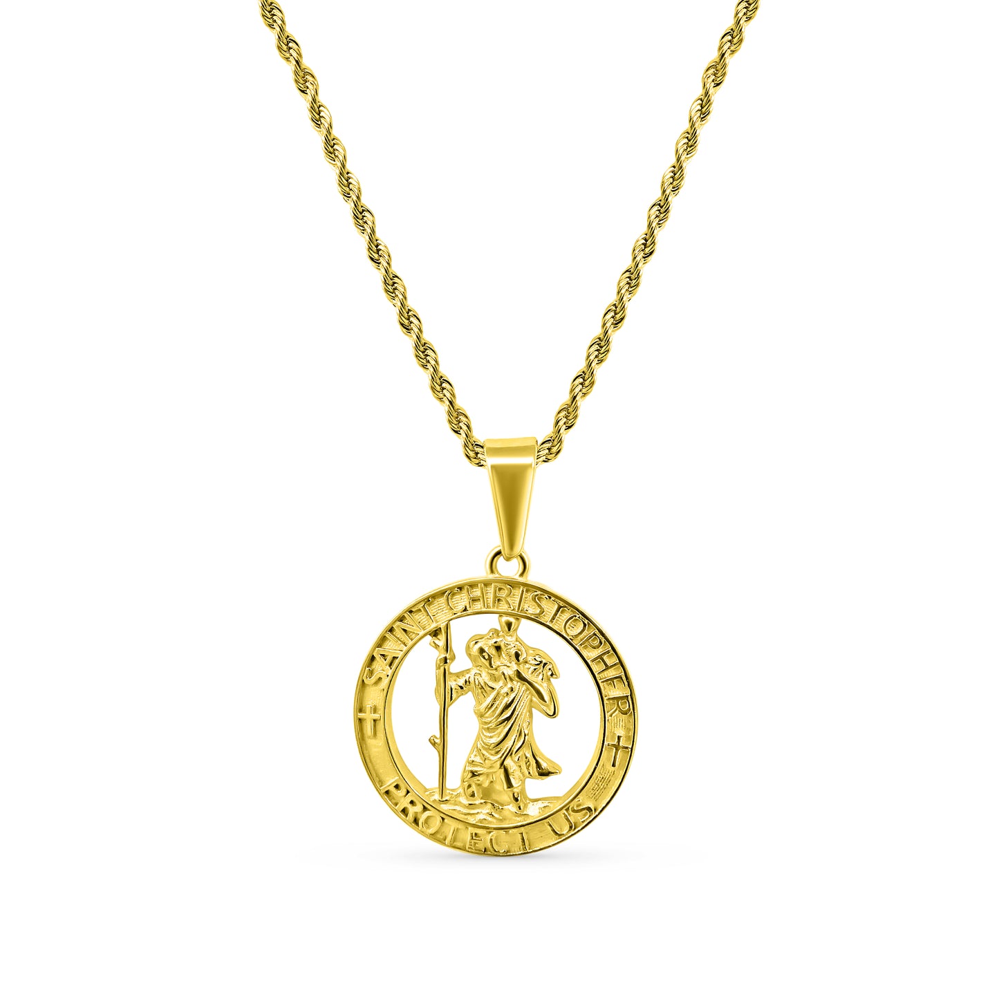 St Christopher Outline - Gold