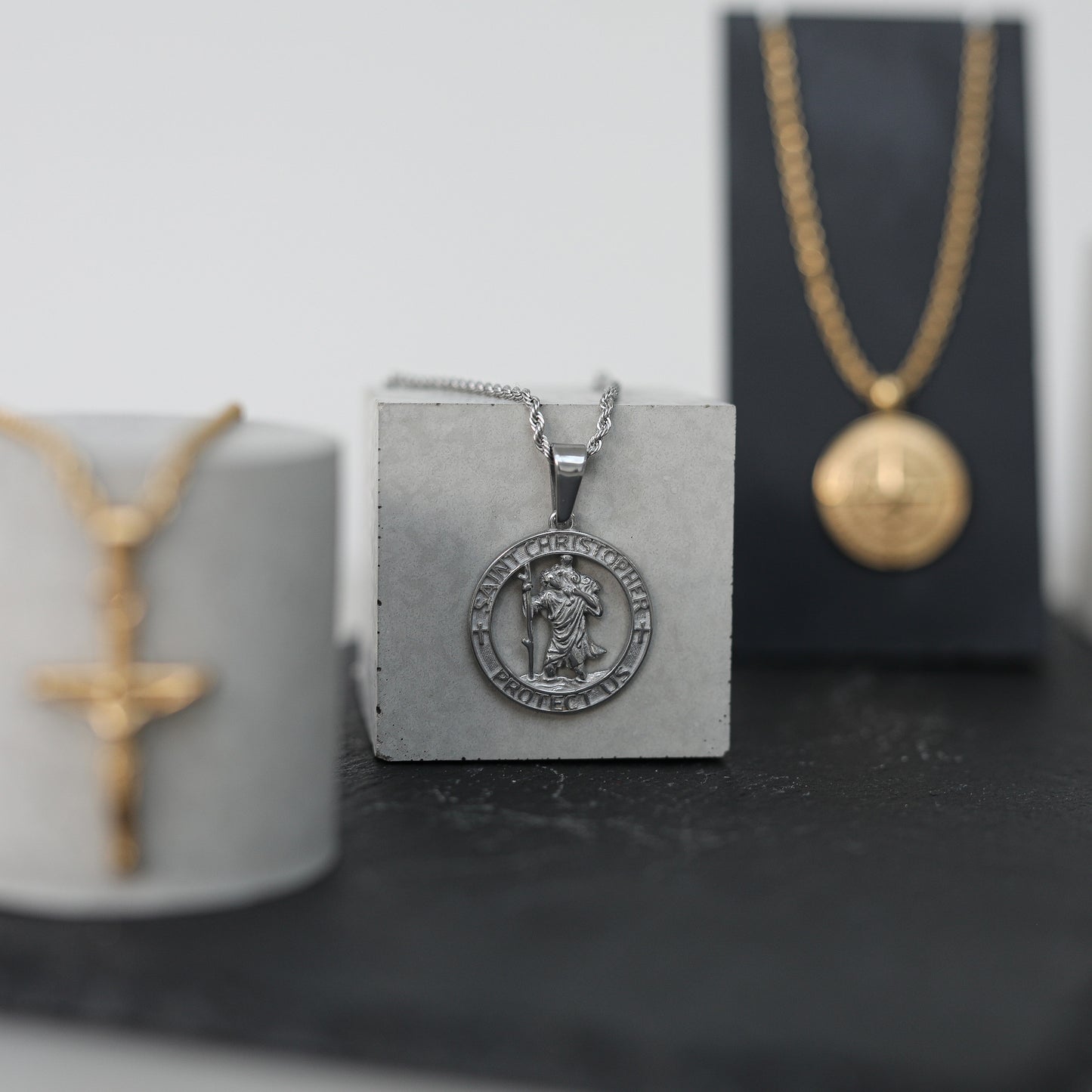 St Christopher Outline - Silver