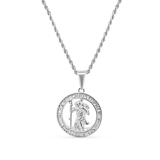 St Christopher Outline - Silver
